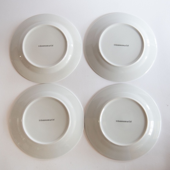 Set of 4 Godinger & Co Wine & Cheese Theme Dessert Salad Appetizer Plates - Picture 7 of 8